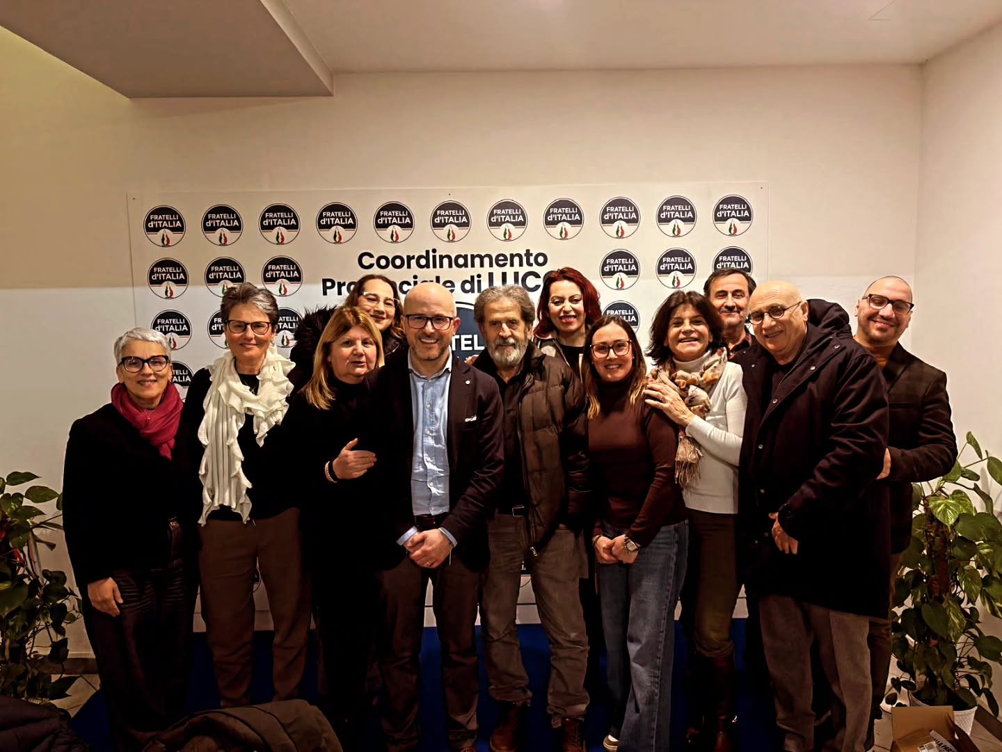 Riccardo Giannoni con militanti e iscritti del coordinamento provinciale